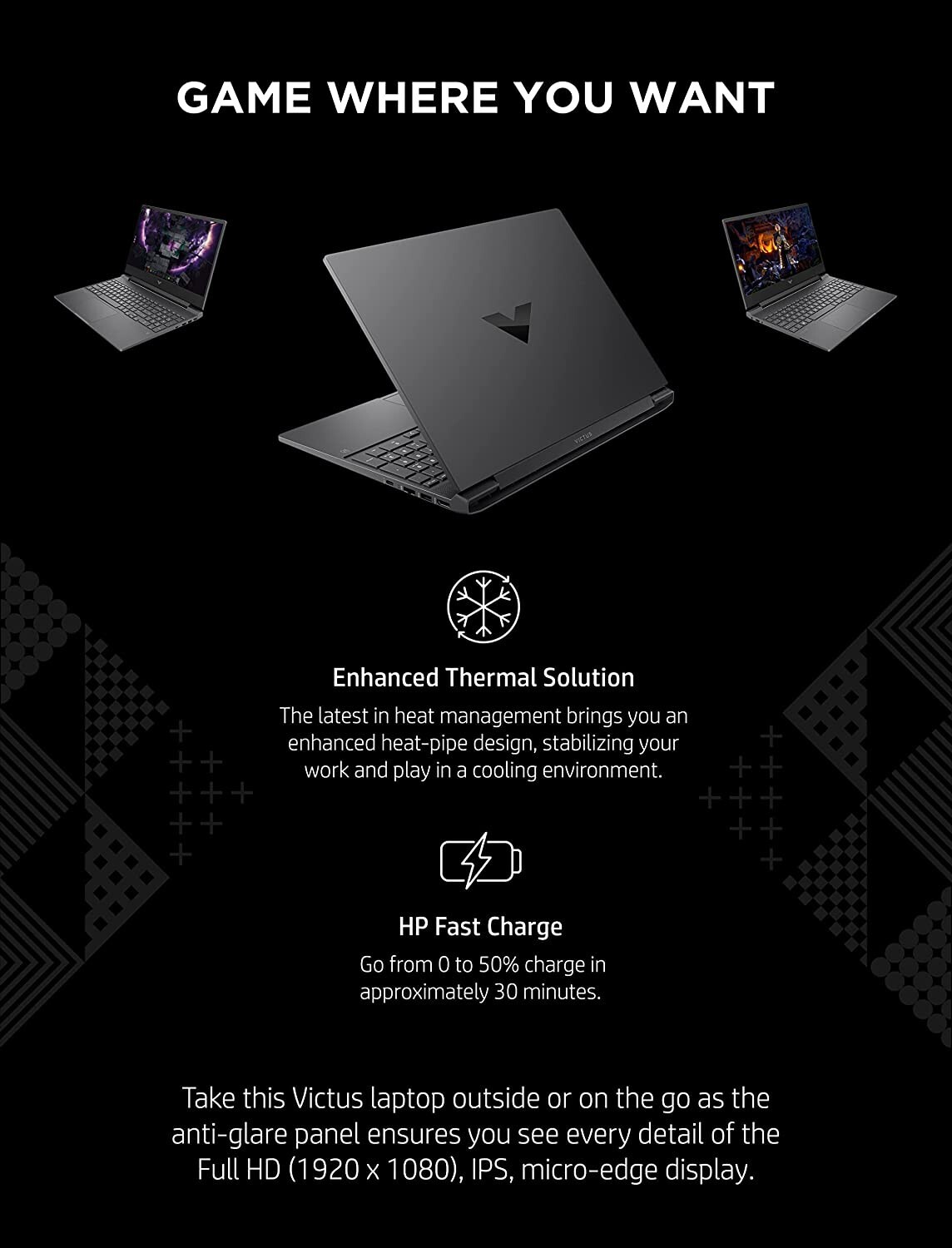 HP Victus 15.6 Gaming Laptop Intel Core i5-12500H 8GB Memory 15-fa0025nr NEW