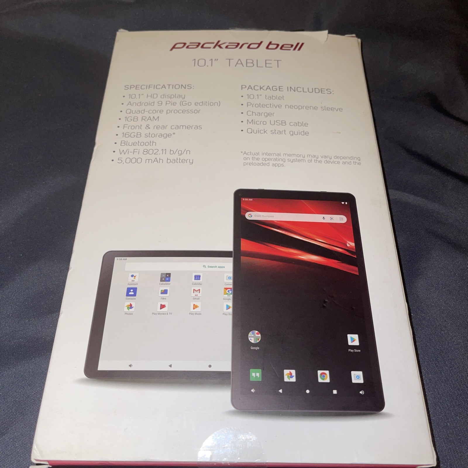 Packard Bell 10.1 e-book Tablet With Google Play New