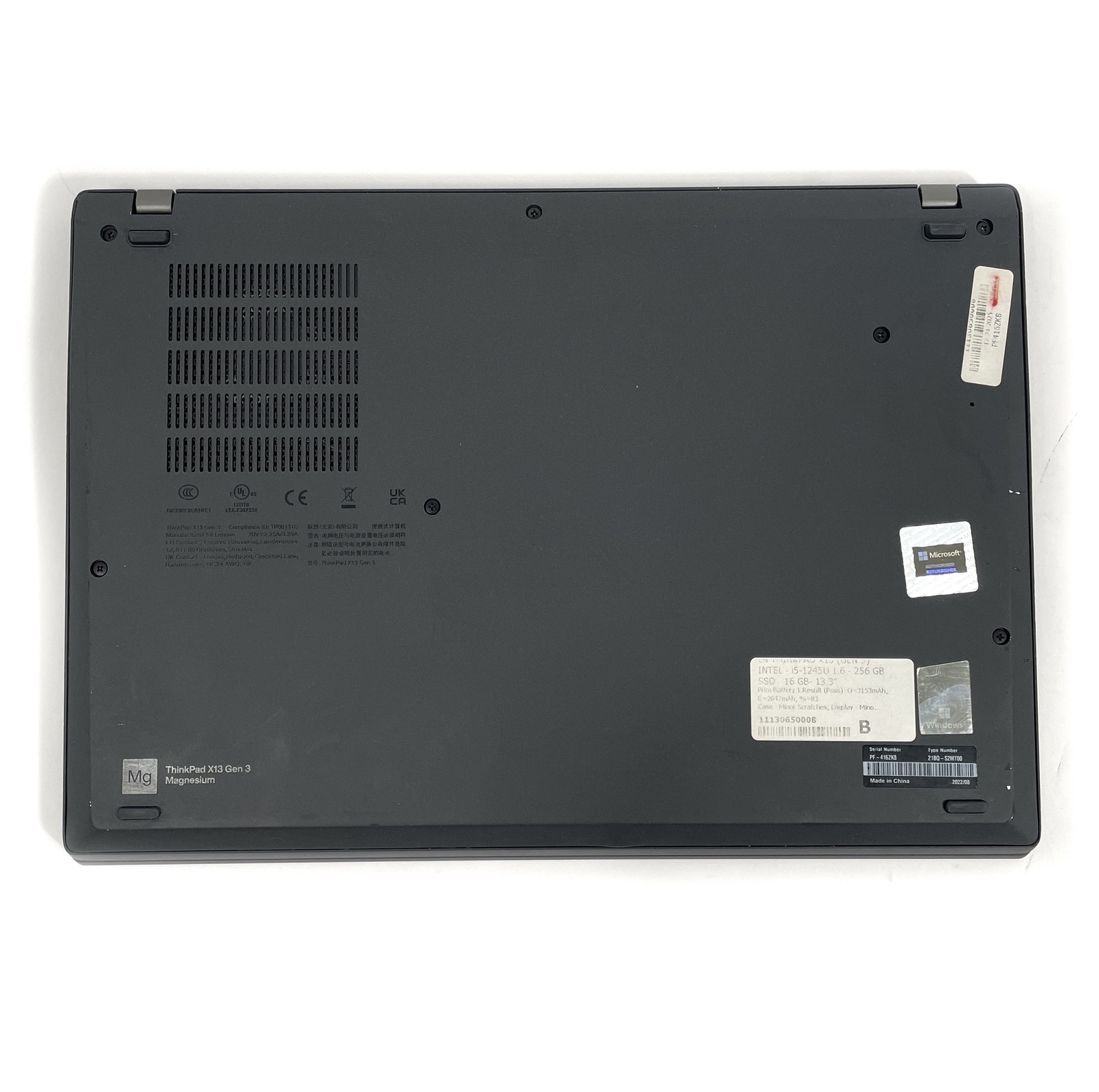 Lenovo ThinkPad X13 Gen 3 Laptop i5-1245U 1.6GHz 256GB SSD 16GB RAM WIN 11