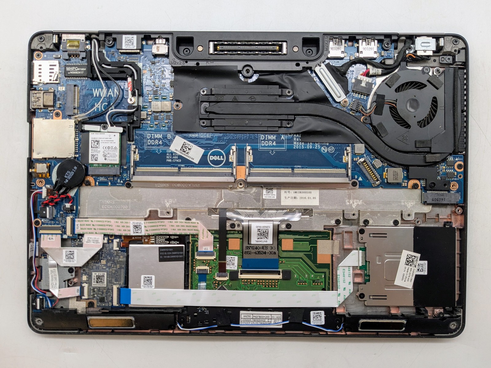 Dell Latitude E7270 12″ HD I7-6600U Backlit FP Reader Motherboard *READ*