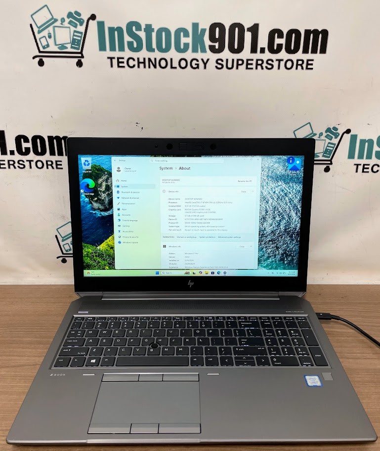 HP ZBook 15 G5 NO BATT W11P NVIDIA Quadro i7-8750H 2.2GHz 16gb RAM 256gb SSD
