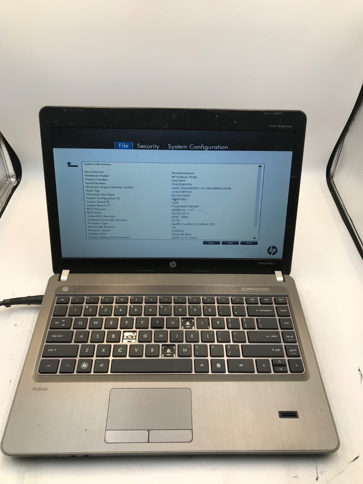 HP ProBook 4430S Intel Core i5-2450M 2.5GHZ 14″ Laptop 4Gb RAM- MISSING KEYS- MZ