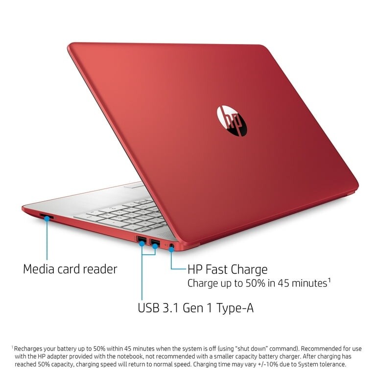 HP 15-fd0083wm (128GB SSD, Intel Pentium N-Series, 1.80 GHz, 4GB) Laptop – Red –