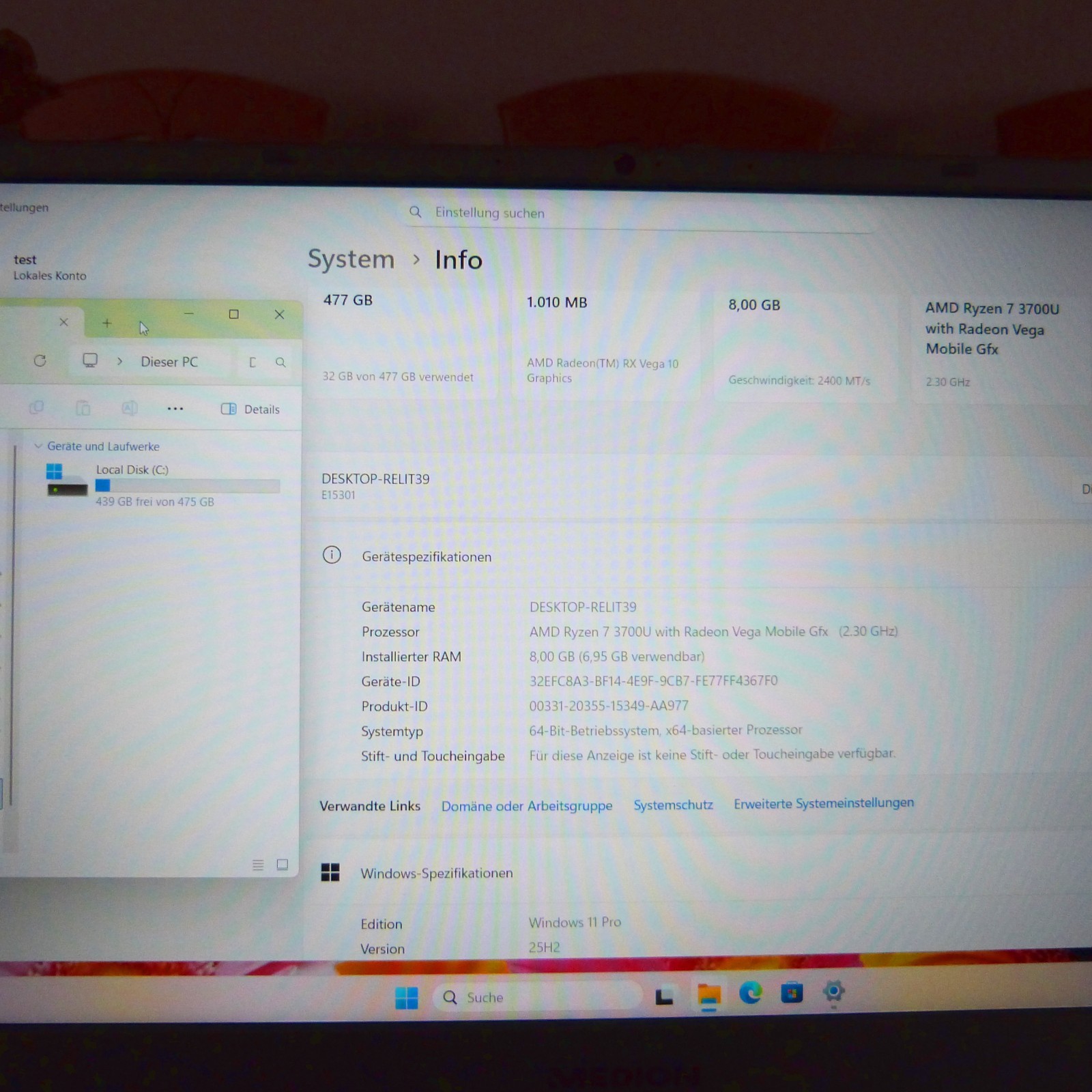 Medion E15301 15″ FULLHD SLIM Ultrabook l SSD Windows 11 PRO l AMD RYZEN 7