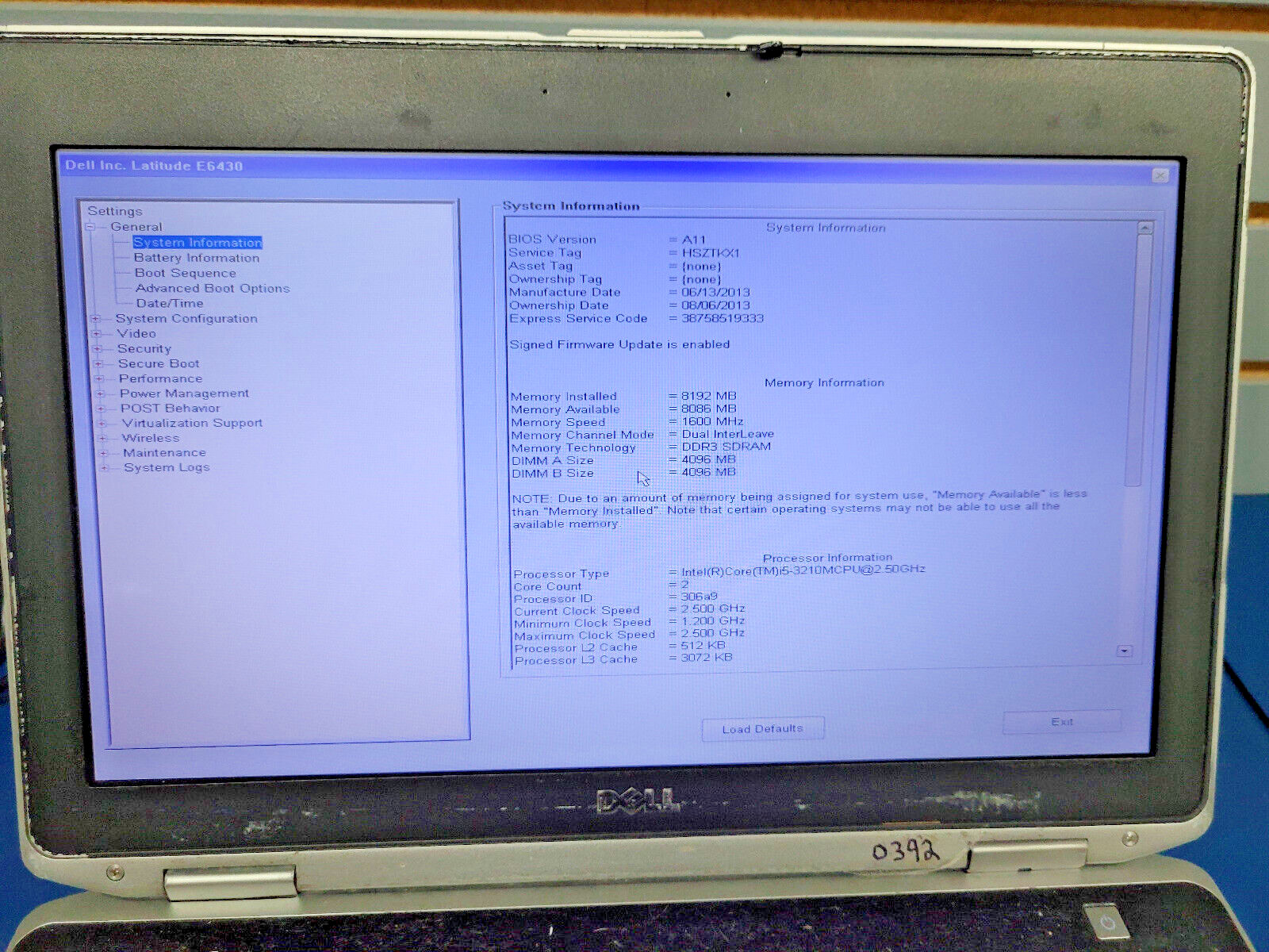 DELL Latitude E6430 Laptop w/ Intel Core i5-3210M 2.50 GHz 8 GB NO HDD/CADDY