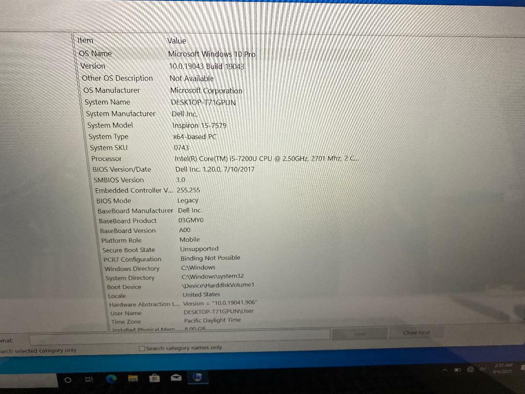 Dell Inspiron 15-7579 15.6″ Intel Core i5-7200U 2.50GHz 8GB RAM 256GB SSD Laptop