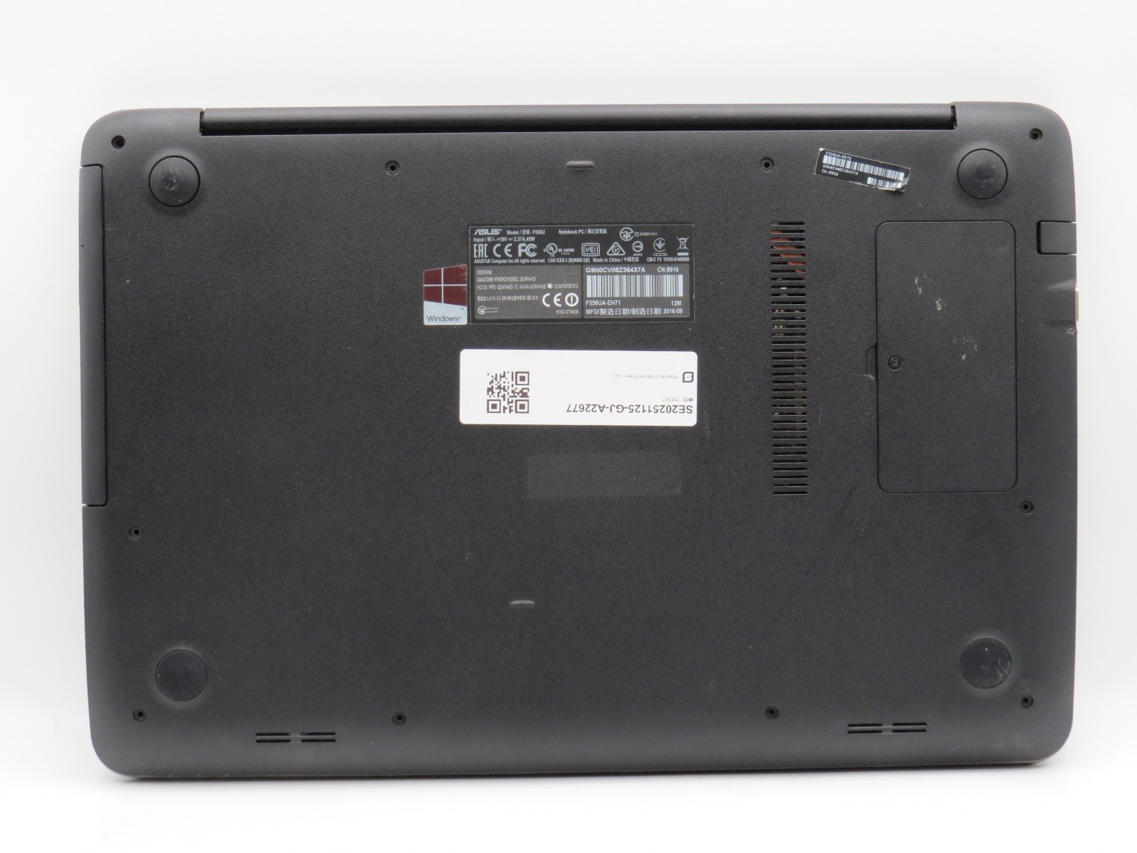 ASUS F556U i7-6500U @ 2.7GHz 4GB DDR4 238GB SSD 15.6″ No OS