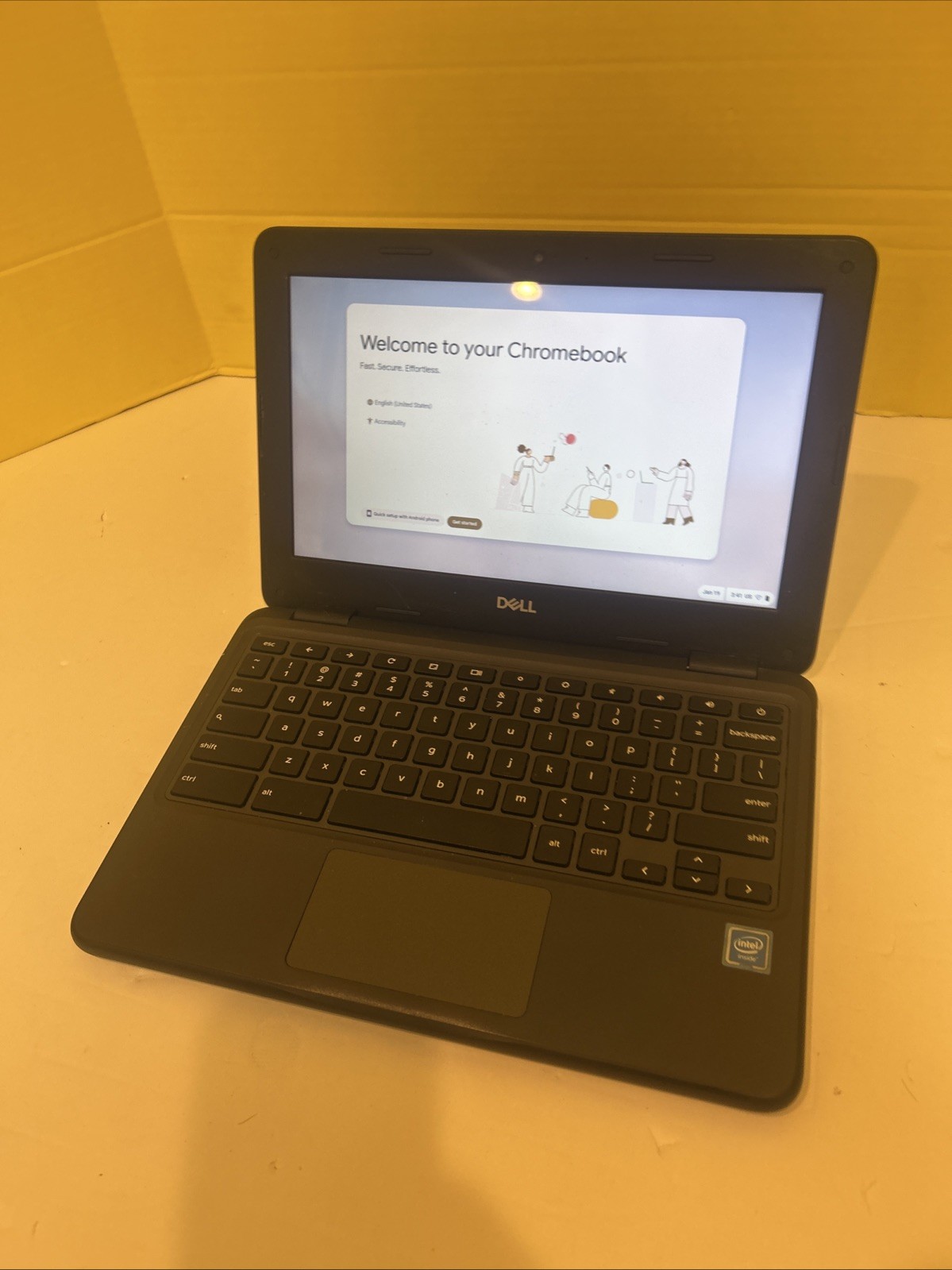 Dell Chromebook 3100 Touchscreen Fully Functional detail Bezel No Charger