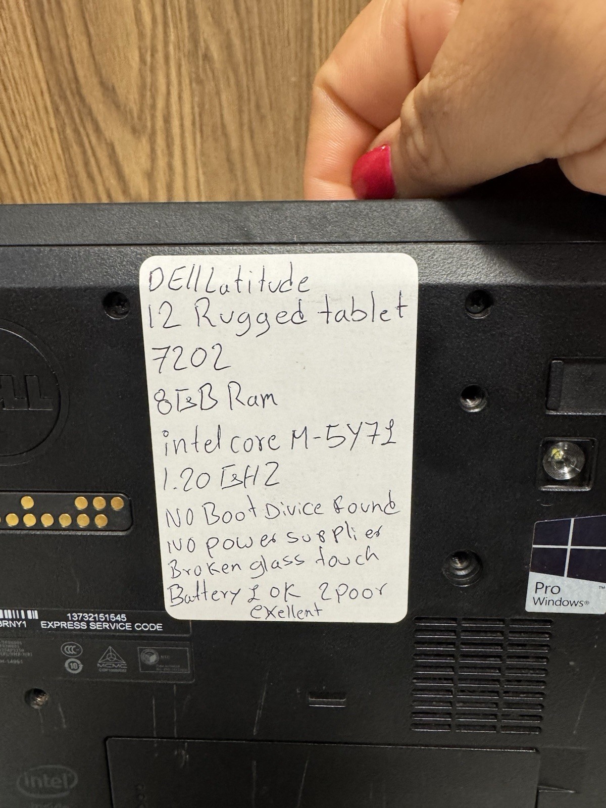 Dell Latitude 12 Rugged 7202 Tablet | i5 | 8GB | Broken Screen | For Parts
