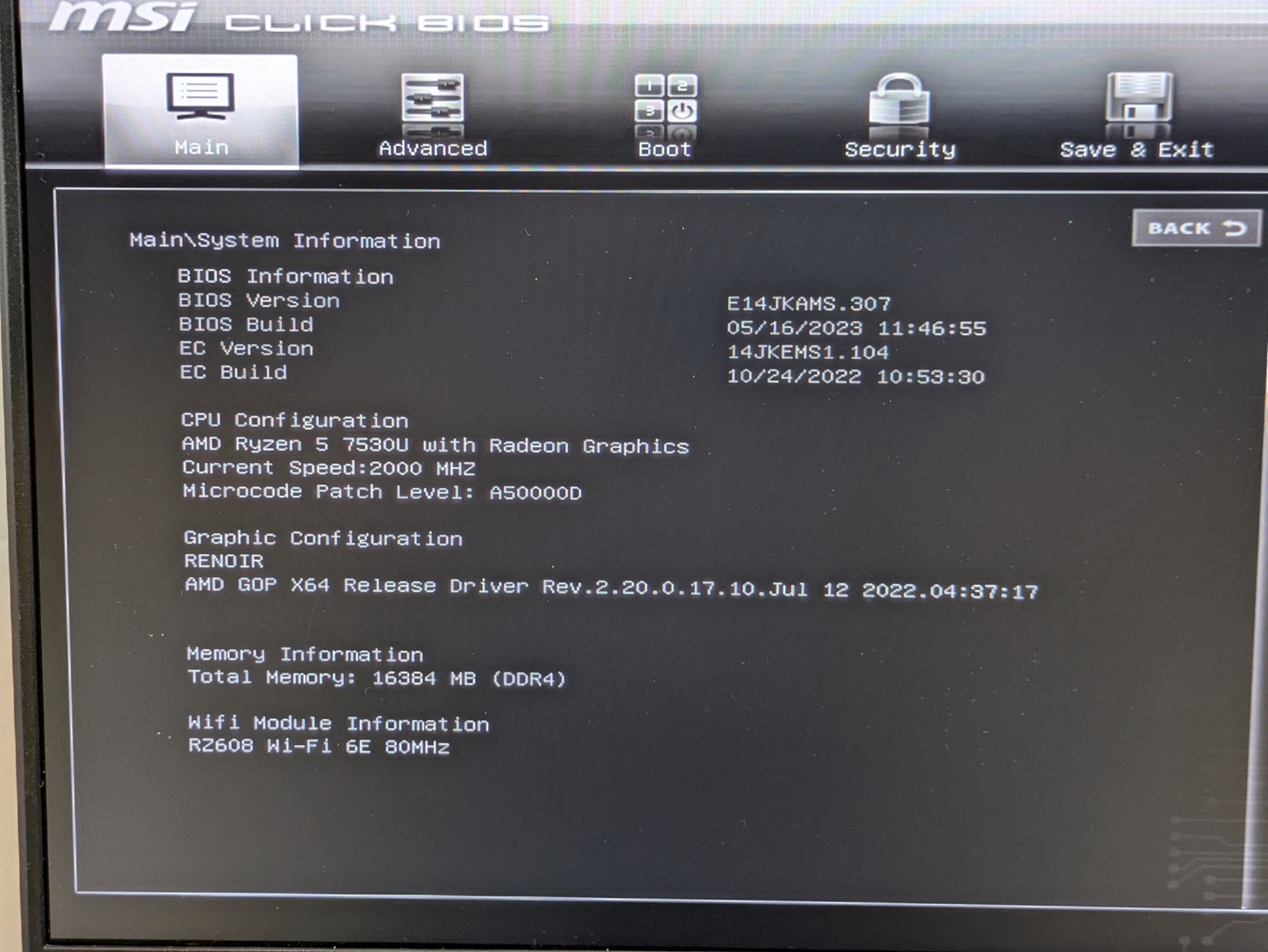 MSI Modern 14 C7M 14″ AMD Ryzen 7 7530U 2.0GHz 16GB RAM 256GB SSD Laptop