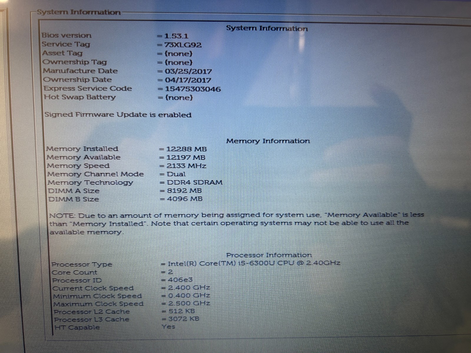 DELL LATITUDE 5414, Intel Core i5-6300U, 2.40 GHz, 12 GB RAM, 256 GB M.2