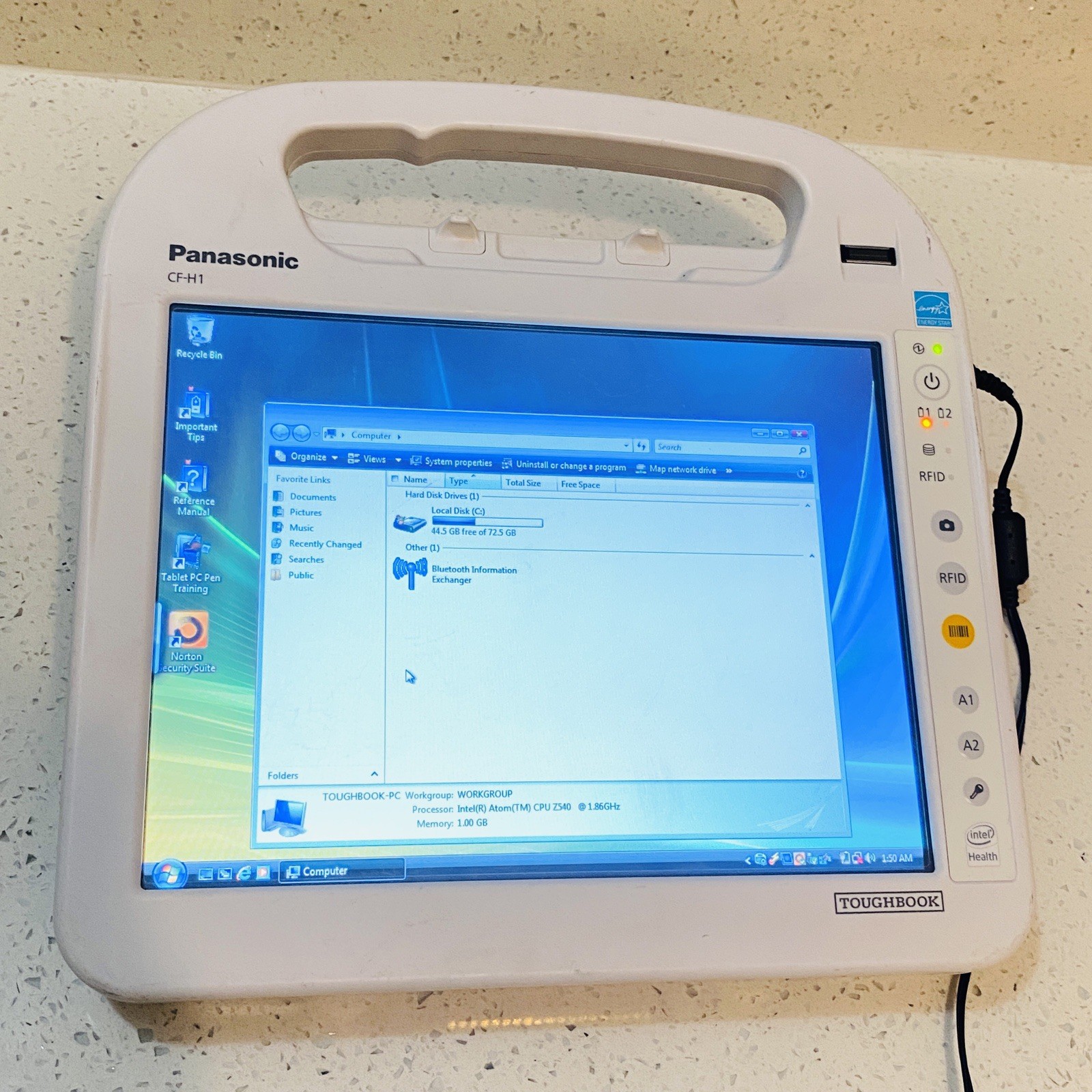 Vintage Panasonic Toughbook CF-H1 Tablet w/ Dock Windows 7 80GB HDD Read…