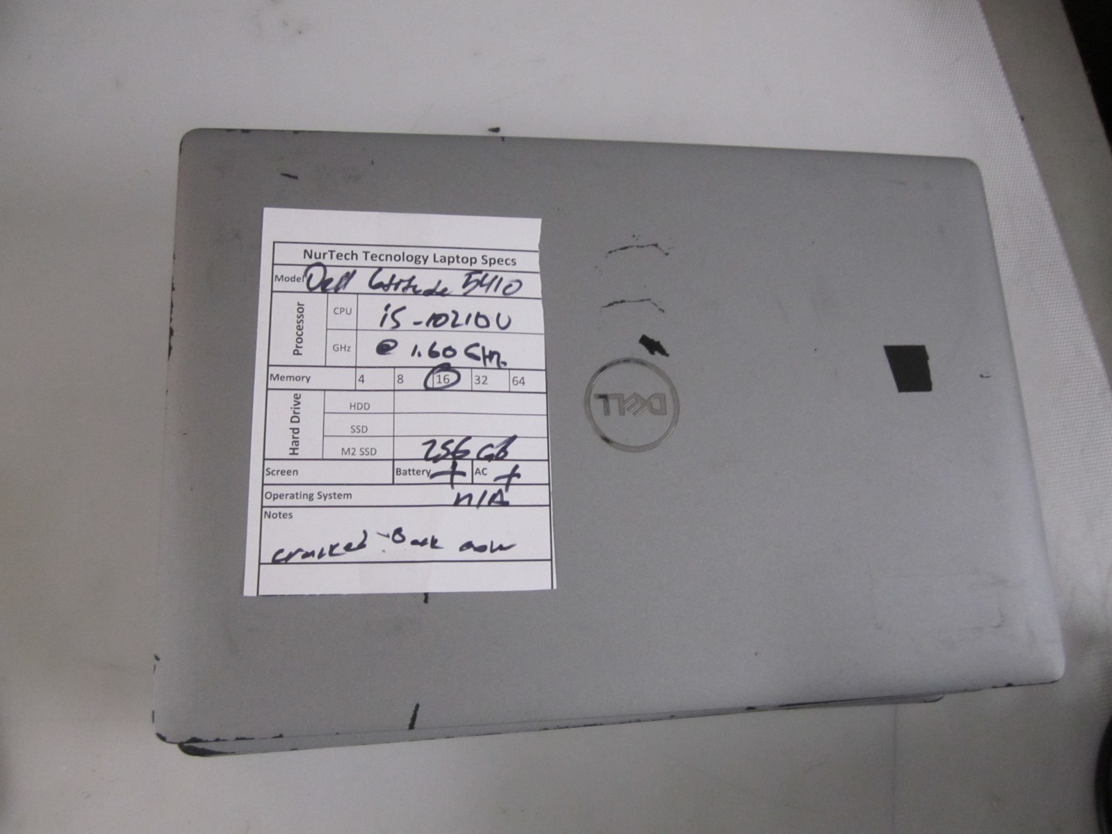 LOT 4 Dell Latitude 5410 i5-10210 1.60GHz 16GB 256GB M2SSD LAPTOP NOOS + AC READ