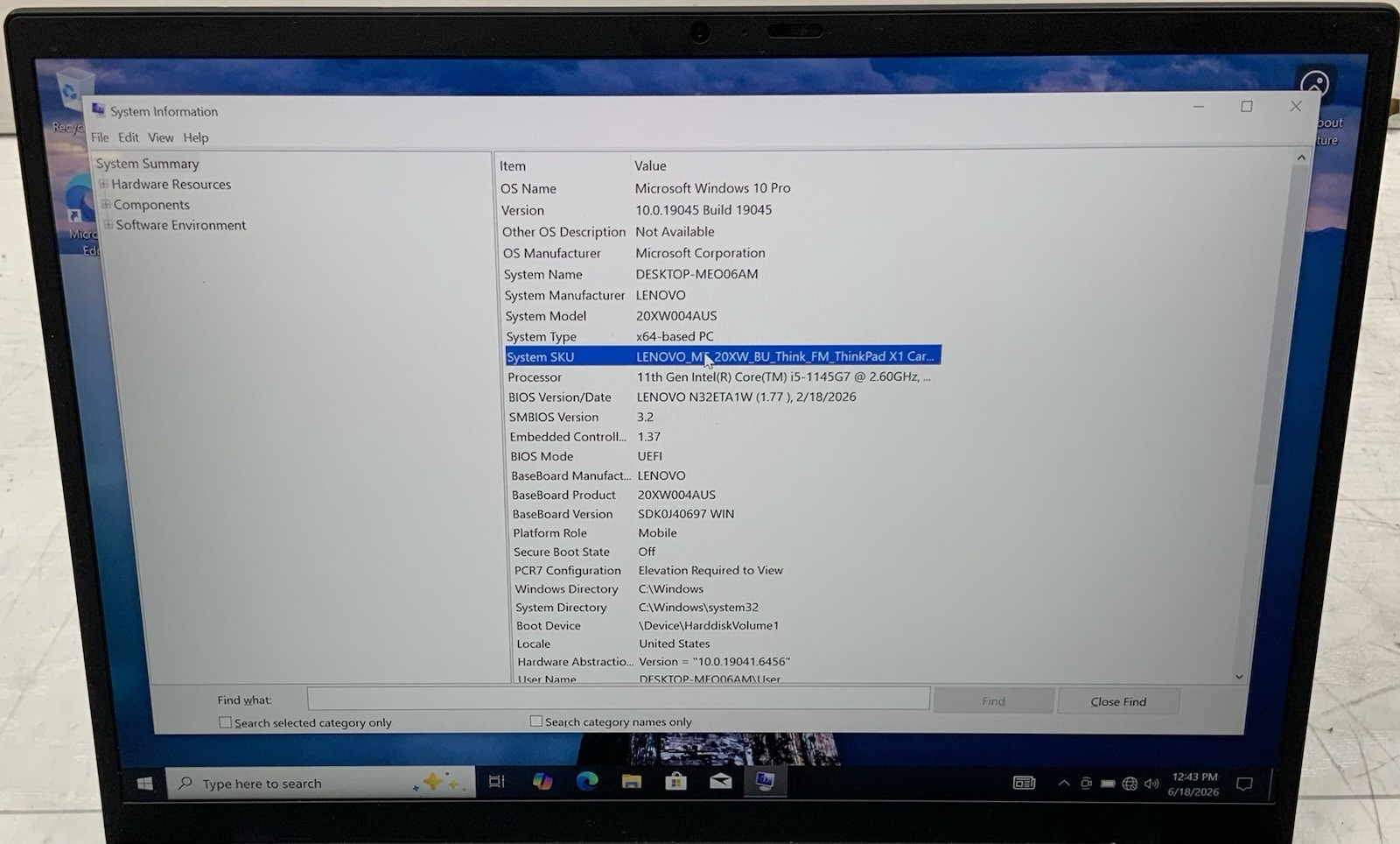 Lenovo ThinkPad X1 Carbon Gen 9 – Intel i5-1135G7, 16GB Ram, 512GB SSD, W10P