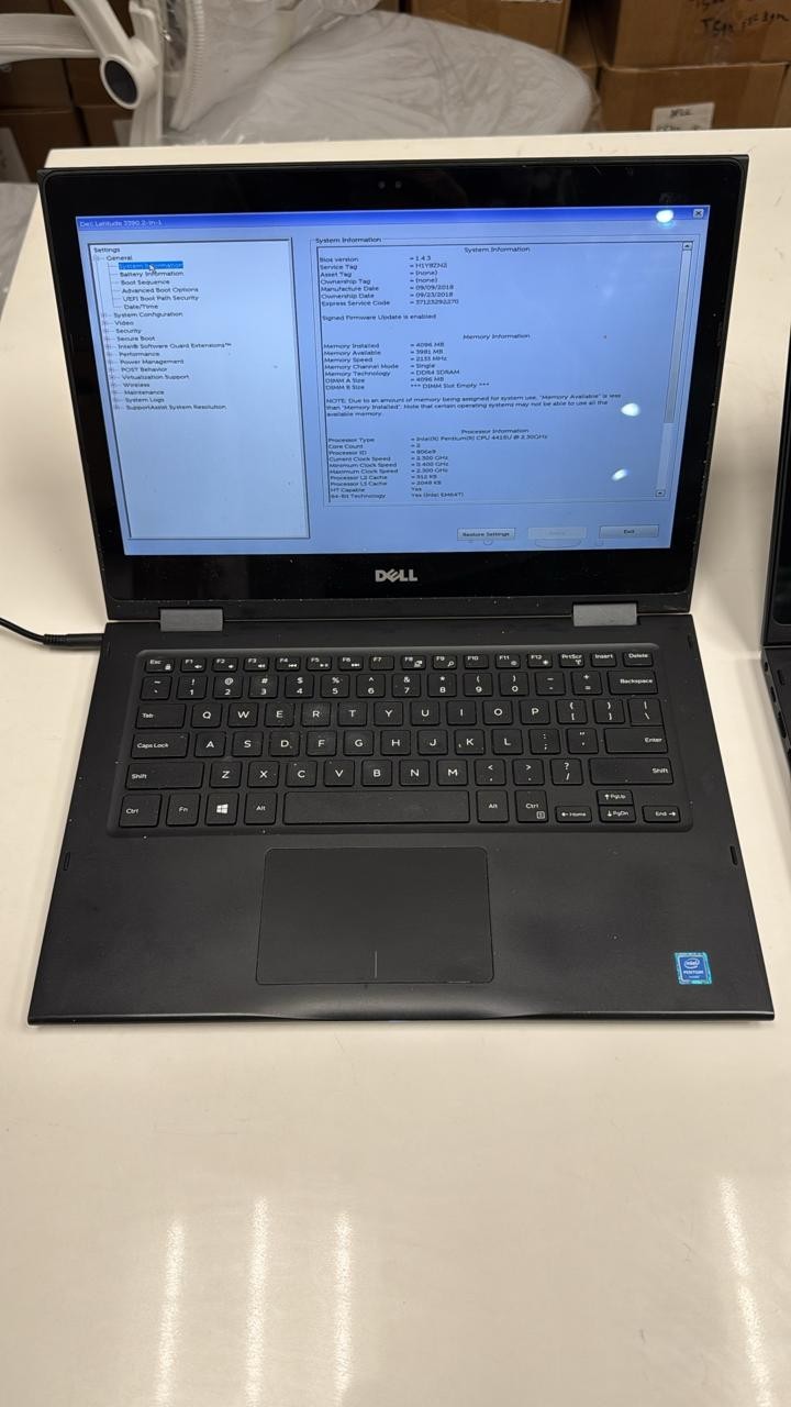 Lot Of 6 Dell Latitude 3390 2-in-1 13.3″ i5 8th gen, 4gb, 128 gb Boots to Bios