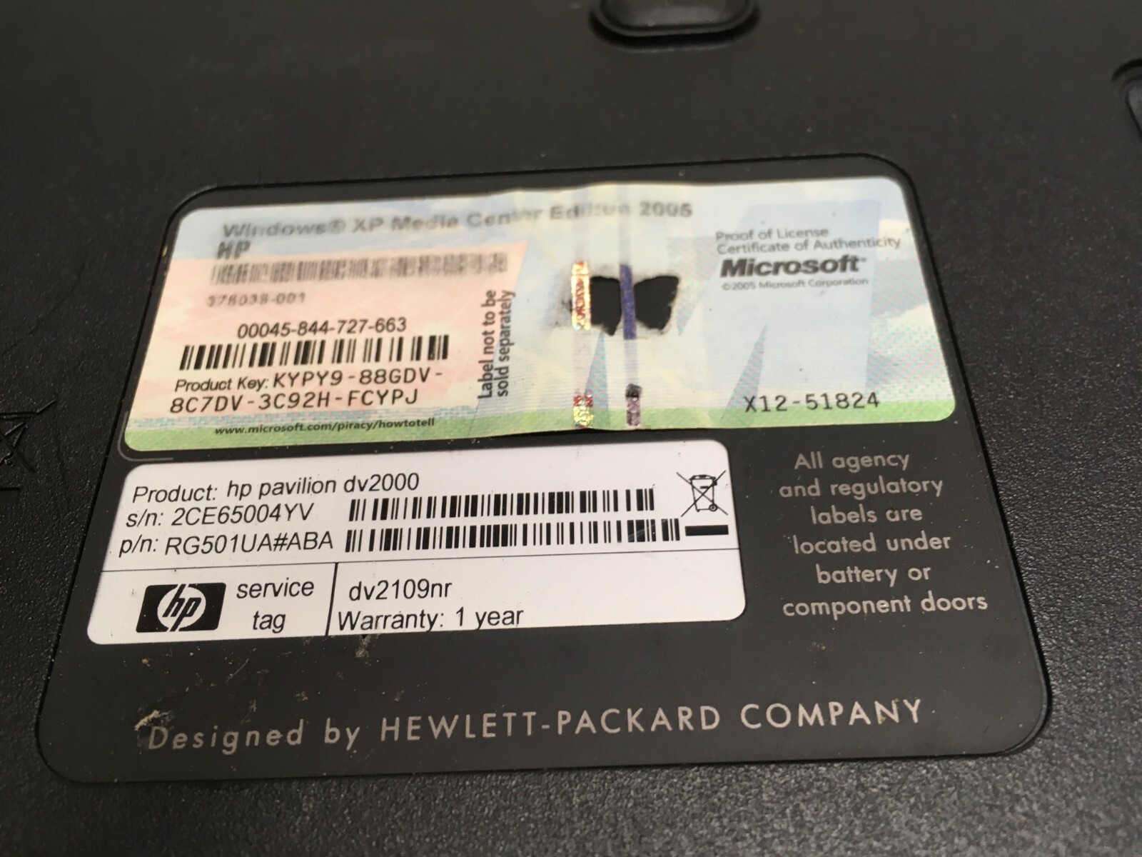 HP Pavilion dv2109nr 14″ [ AS IS / FOR PARTS] Intel T1350 @ 1.86 GHz – JZ