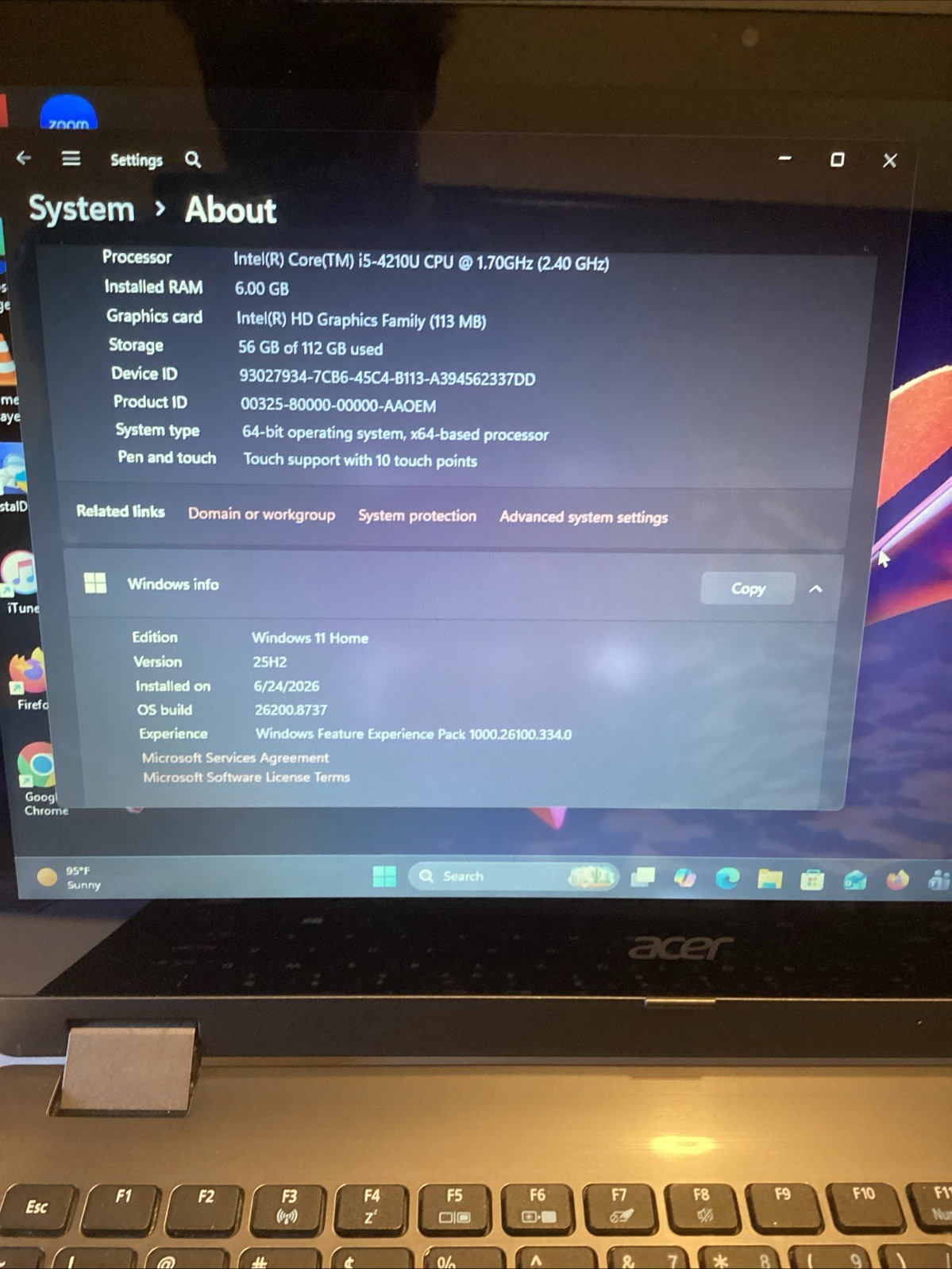 Acer Aspire R3-471T-5039 14″ Touch Laptop Intel Core i5-4210u 6gb Ram 120gb SSD