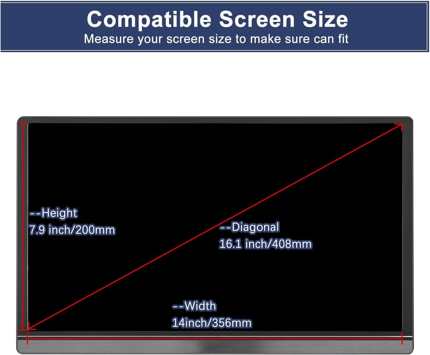 16.1″ Monitor Screen Protector, Anti Blue Light Anti Glare for 16.1″ Acer/Dell/A