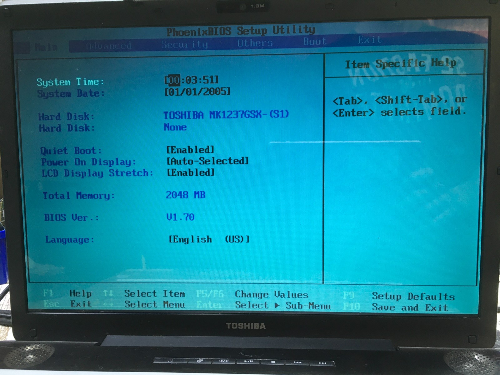 Toshiba Satellite P205-S6267 Intel Core Duo Processor T2350 1.86GHz 2 GB NO HDD