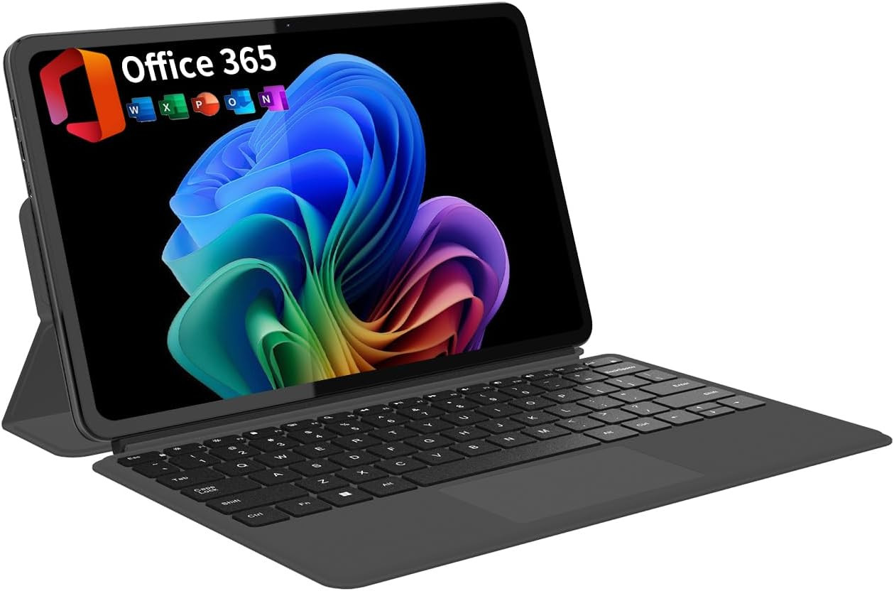 2-In-1 Laptop Tablet with Windows 11, 1 Year Office 365 Included & Magnetic Keyb