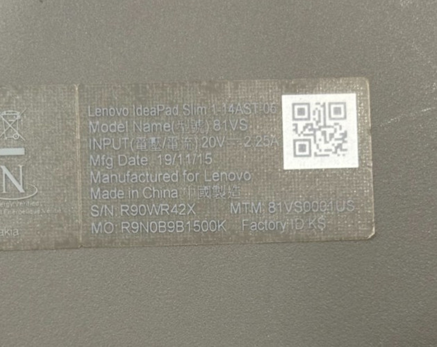 Lenovo LAPTOP IdeaPad Slim 1-14AST-05, A6-9220e – 4GB RAM – 64GB SSD COMPUTER