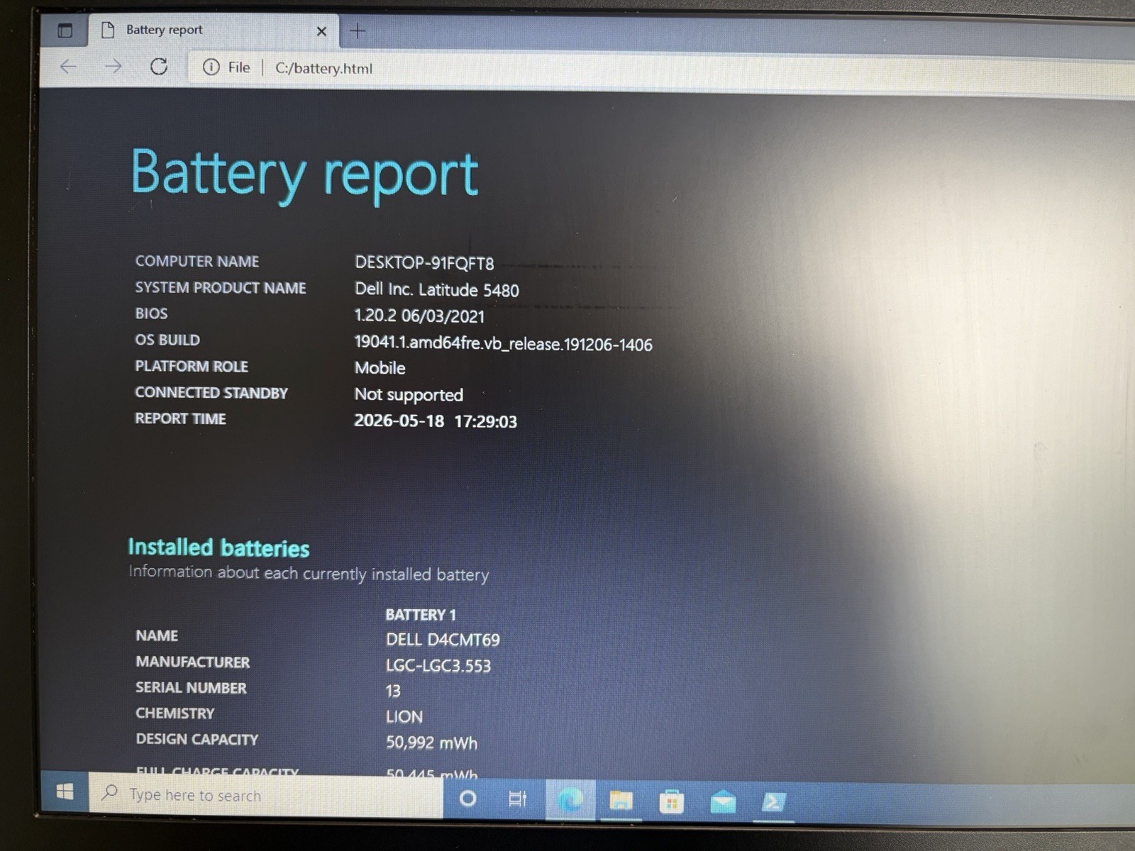 Dell Latitude 5480 i5-7440HQ 8GB RAM, 128GB SSD, Win10Edu, New Battery w/charger