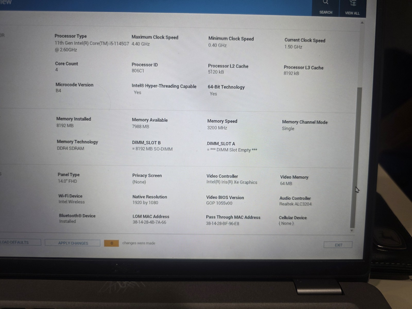 Dell Latitude 5420 14″ i5-1145G7 8GB 256GB SSD Win 11 Pro FHD Iris Xe
