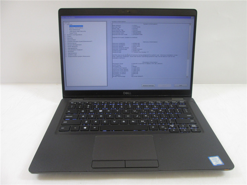 Dell Latitude 5300 Laptop i7 8665U 16GB 256GB SSD Win10 COA