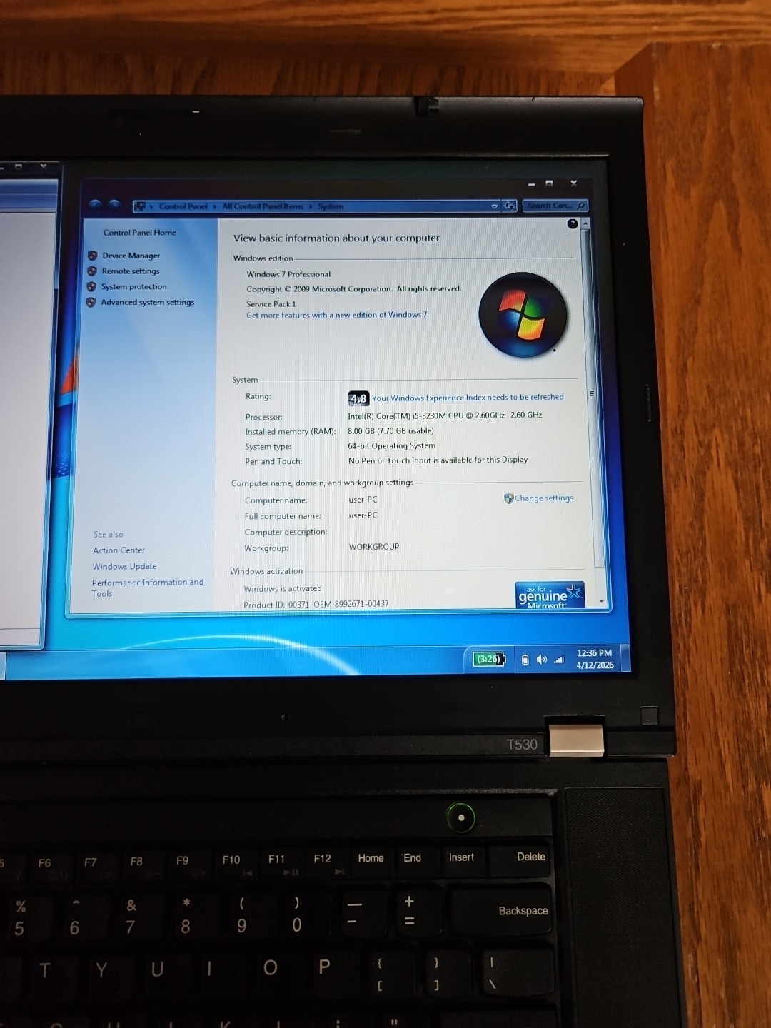 Lenovo ThinkPad T530 i5/16 GB Ram 500GB HDD. Windows 7 Pro. Ready to Use.