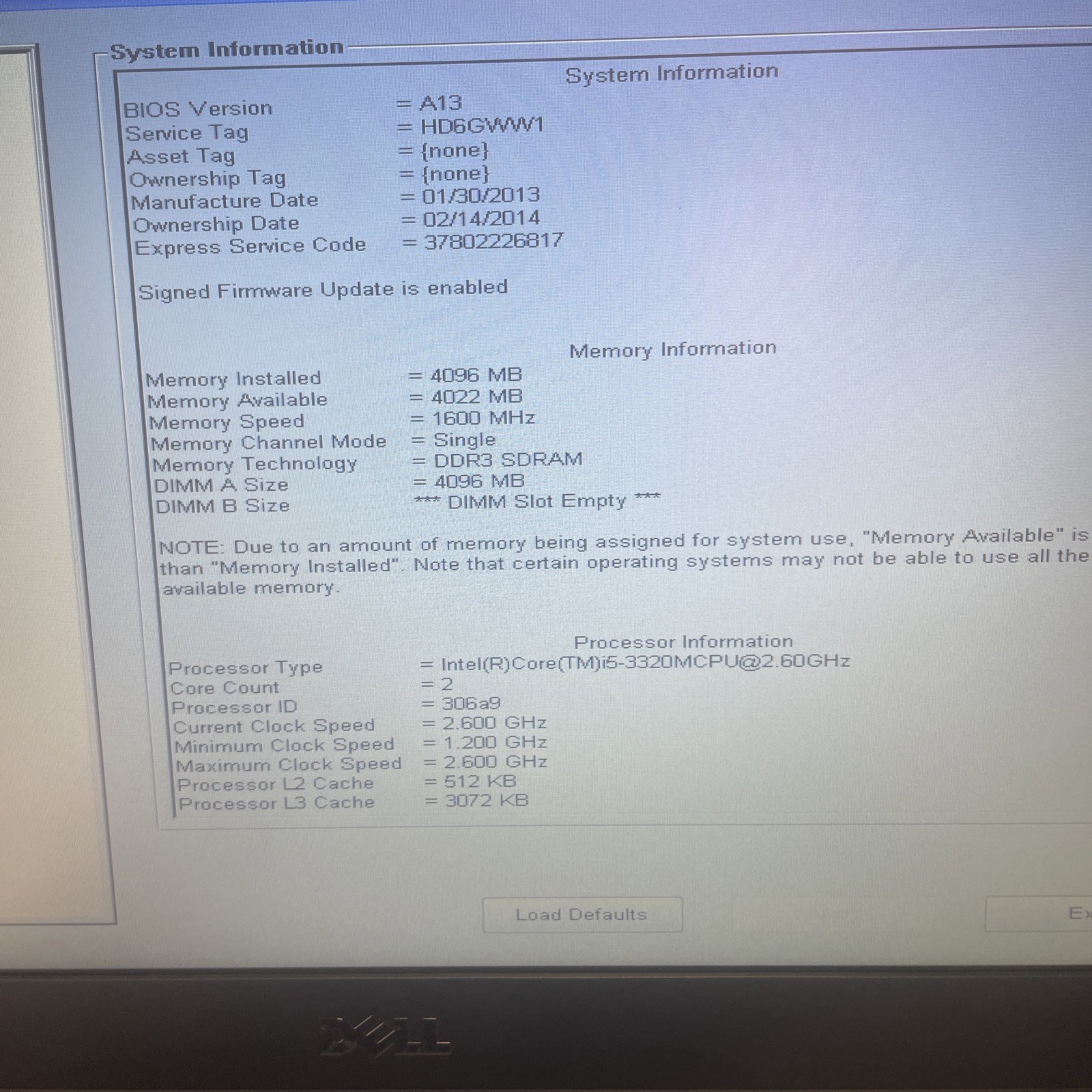 Dell Latitude E5430 i5-3320M 2.60ghz 4gb RAM DVD HDMI Webcam Includes Charger