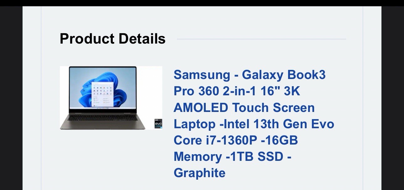 Samsung – Galaxy Book3 Pro 360 2-in-1 Intel 13th Gen Evo Core i7-1360P 16GB 1TB