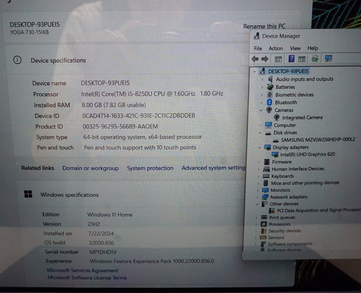 AS IS Lenovo Yoga 730-15IKB 15.6″ i5-8250U 1.6GHz 8GB RAM 256GB SSD READ!