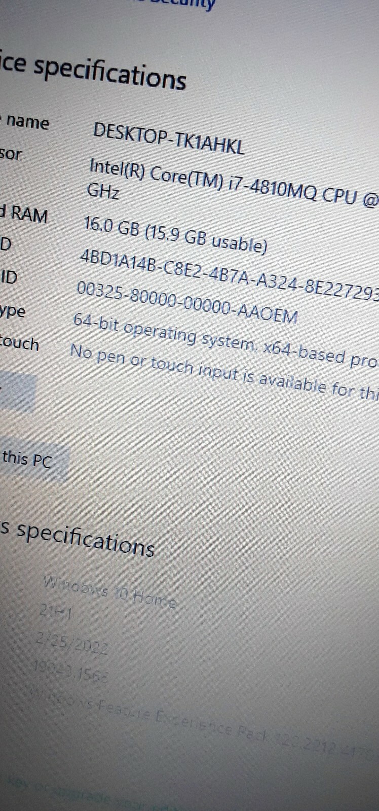 Dell Alienware 17 laptop i7-4810mq 2.8-4.0Ghz 16GB 512GB NVIDIA “P5000” AX200