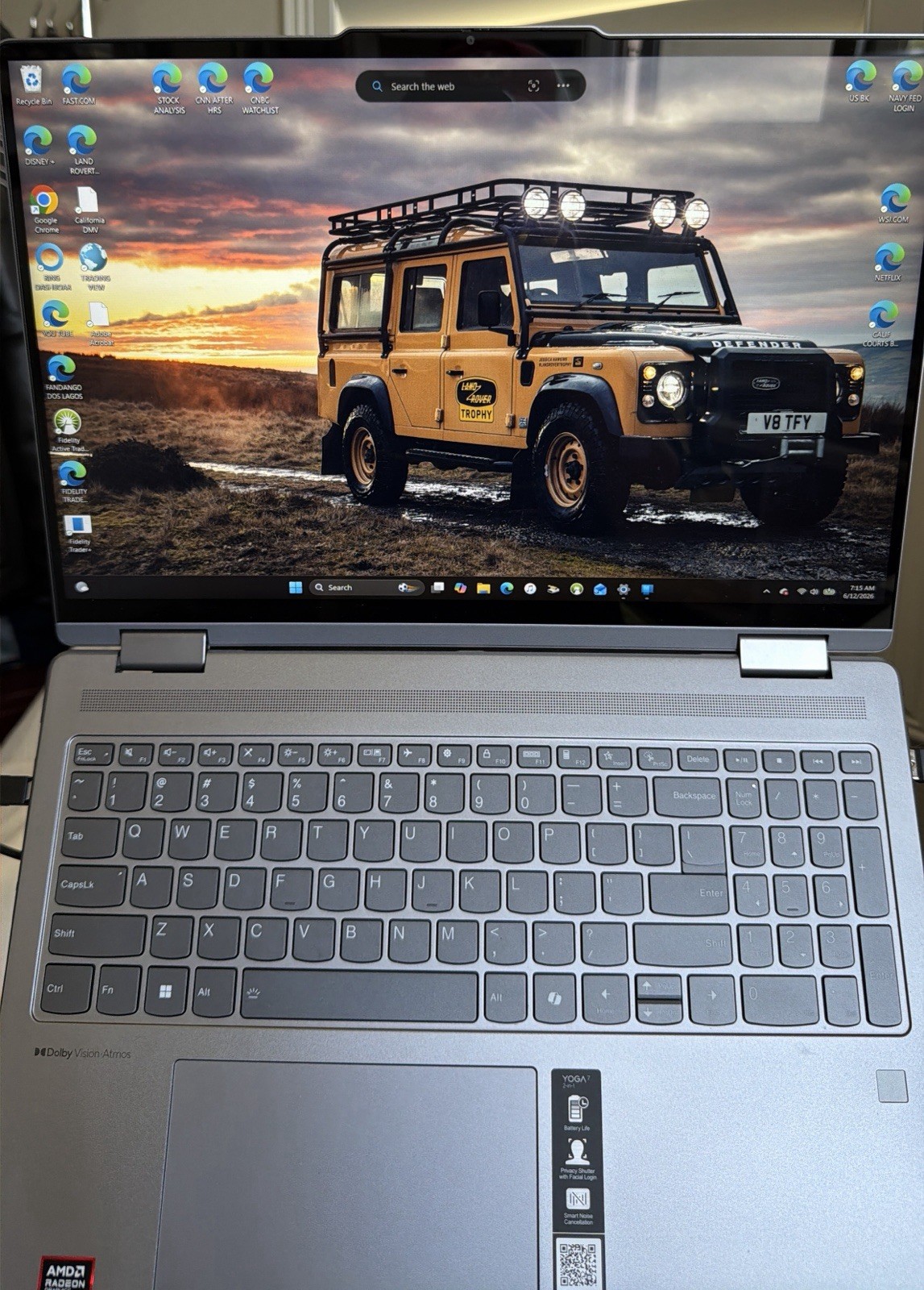 Lenovo Yoga 7 2-in-1 16AHP9 16″ Touch Ryzen 5 8640HS 8GB 477GB SSD