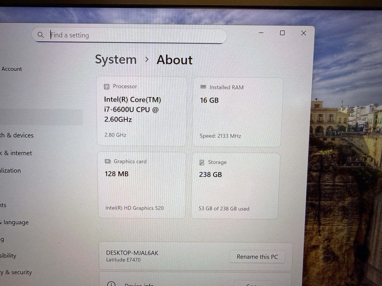 Dell Latitude E7470 14″ Intel Core i7-6600U 2.60GHz 16GB RAM 256GB SSD