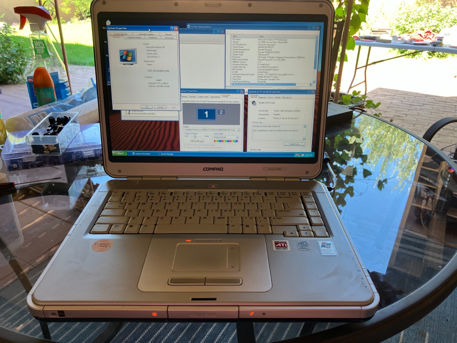 HP Compaq R3000 14″ Celeron 2.8GHz 768MB RAM 16GB SSD 768MB RAM XP NO SOUND READ