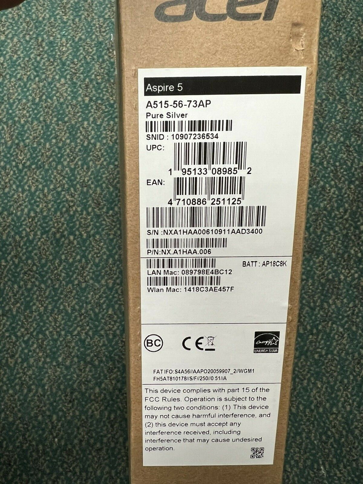 NEW Acer Aspire 5 A515-56-73AP, 15.6″ FHD 16GB RAM 512GB SSD Laptop Notebook F S