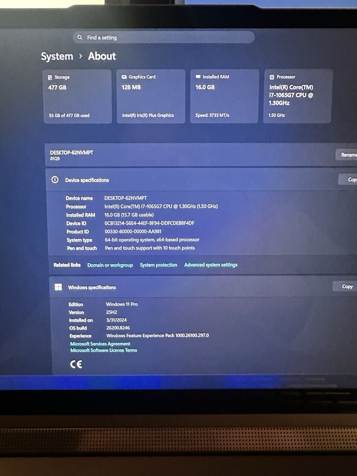 Lenovo Yoga C940 14IIL 14″ 12GB 512GB, Iron Grey