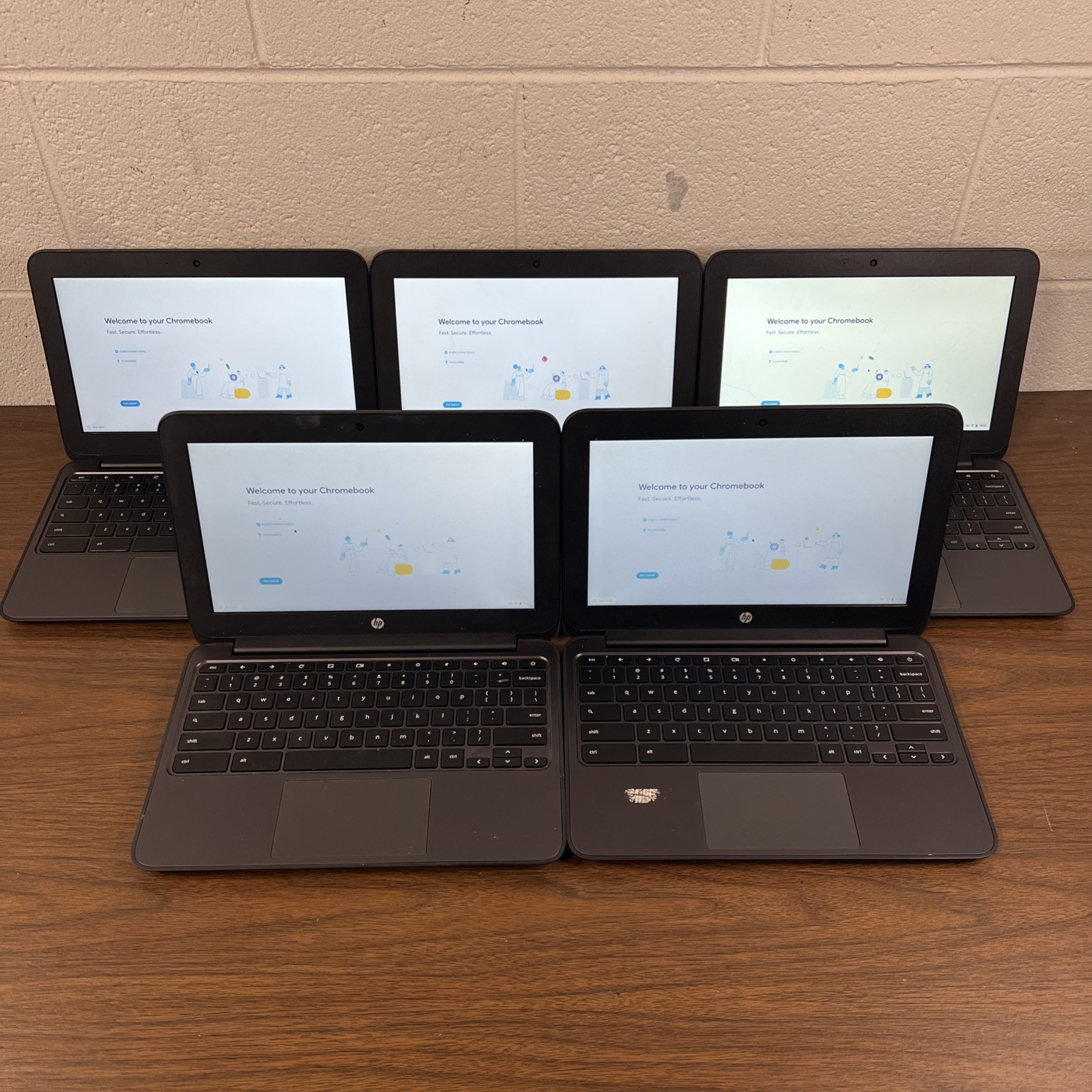 Lot Of 5 HP Chromebook 11 G5 EE | Celeron N3060 1.6GHz CPU | 4G Ram | 16G eMMC