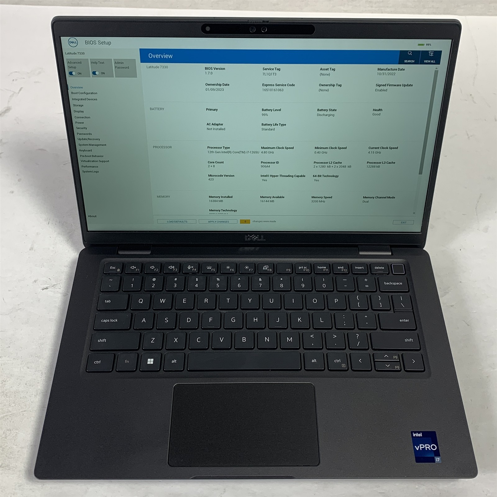 Dell Latitude 7330 13.3″ Laptop i7-1265U 3.6GHz – 16GB – 512GB NVMe SSD – Win 11