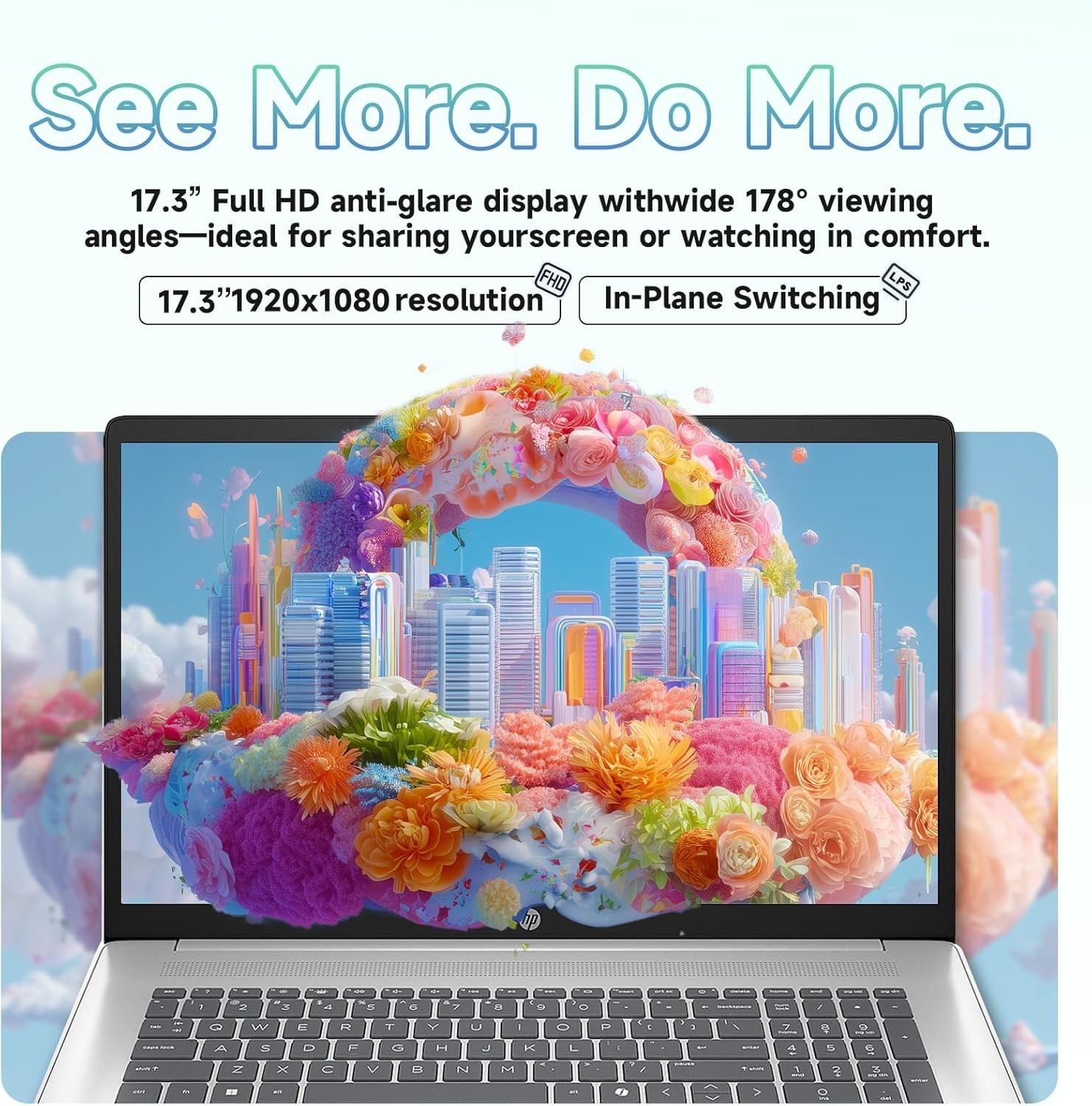 HP 17.3″ FHD Laptop, Intel Core i3-N305, 32GB RAM + 1TB SSD, Win11 Pro, Silver