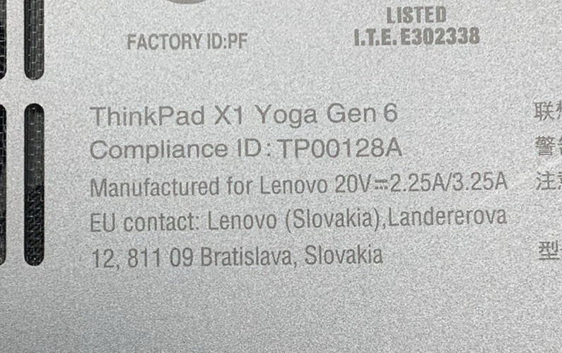 Lenovo ThinkPad X1 Yoga Gen 6 Intel i7-1185G7 512GB NVMe 32GB Touchscreen W10P