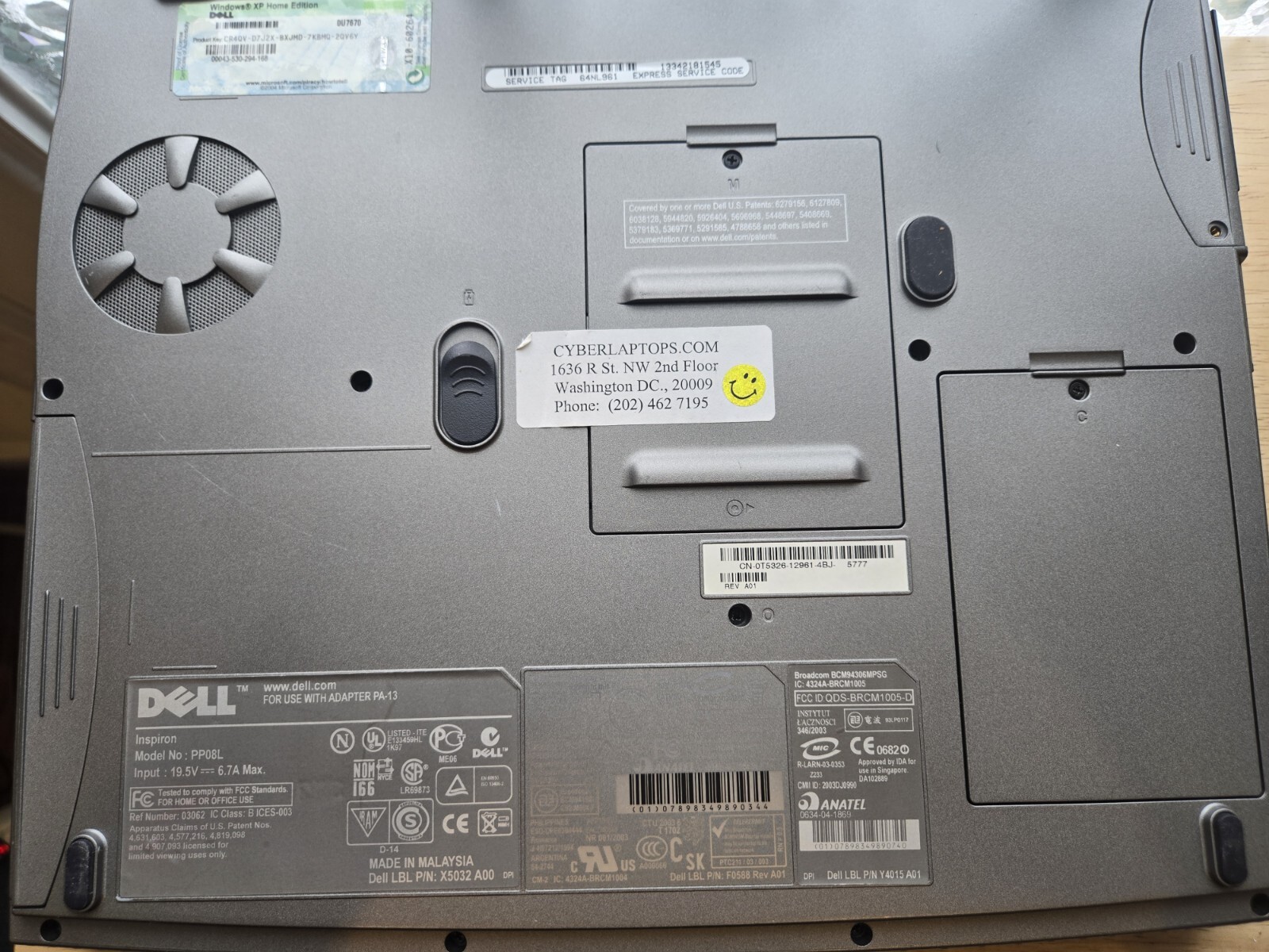 Dell Inspiron 5160 laptop No AC Adaptor – For Parts or repair