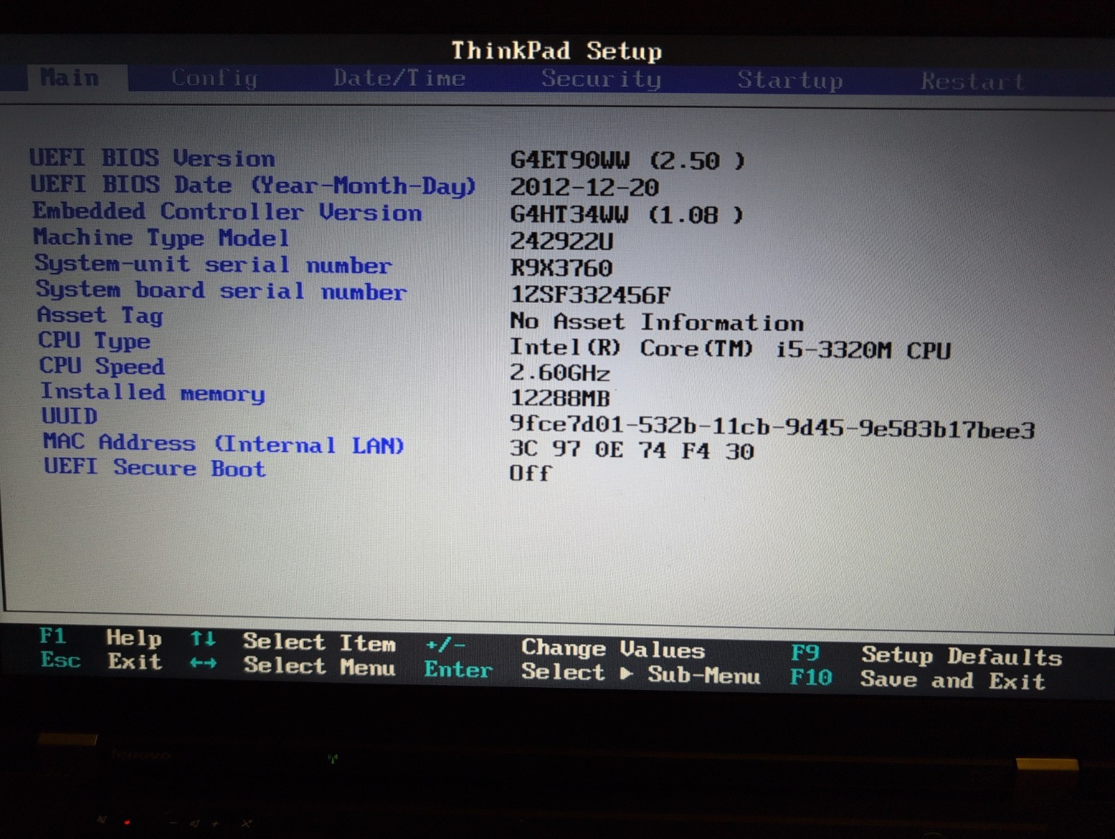 Lenovo Thinkpad T530 15.6” laptop i5-3320M @2.6 gHz No HDD, 12gb RAM For Parts