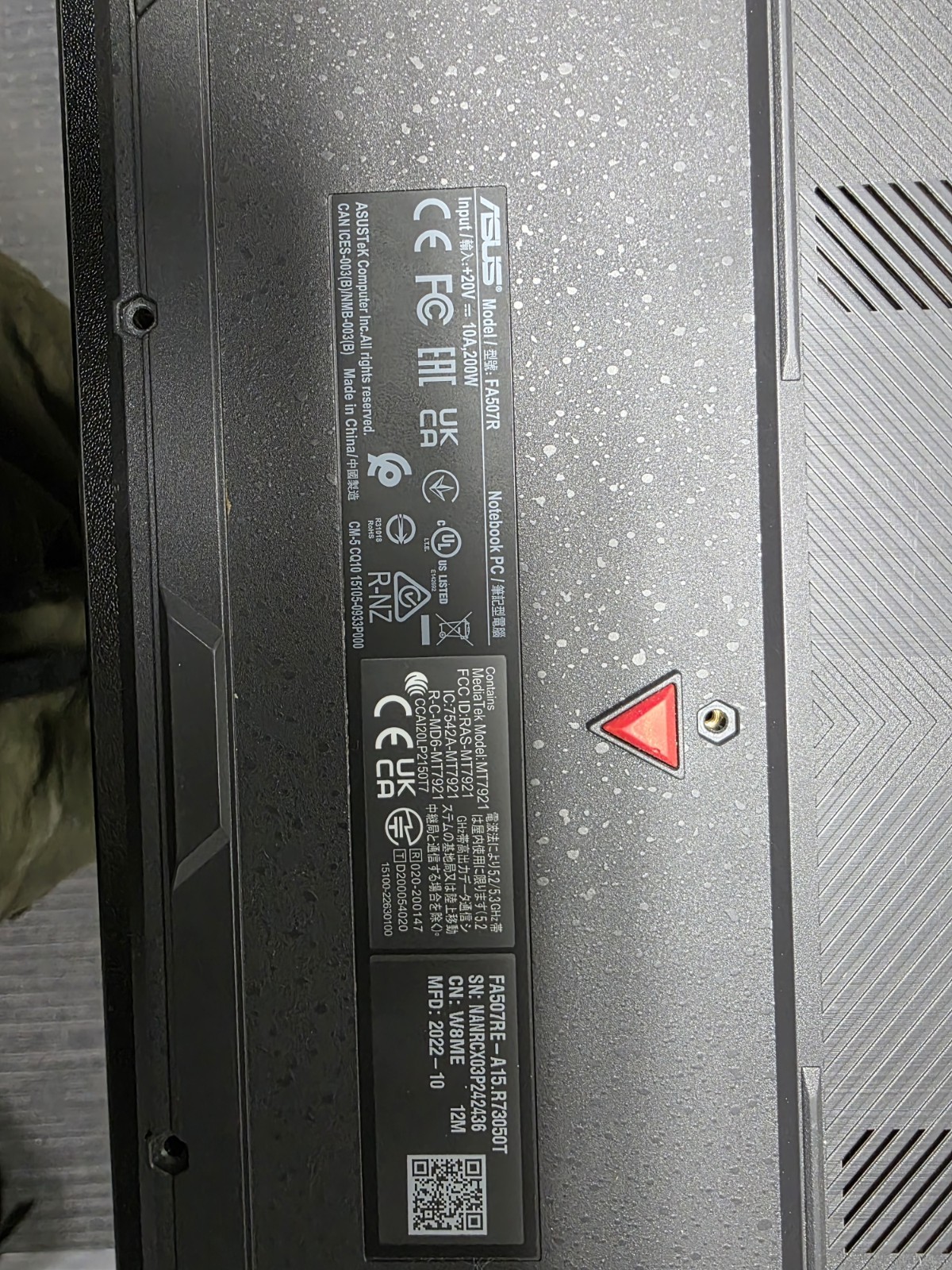 asus tuf gaming a15 fa507r – Parts Only