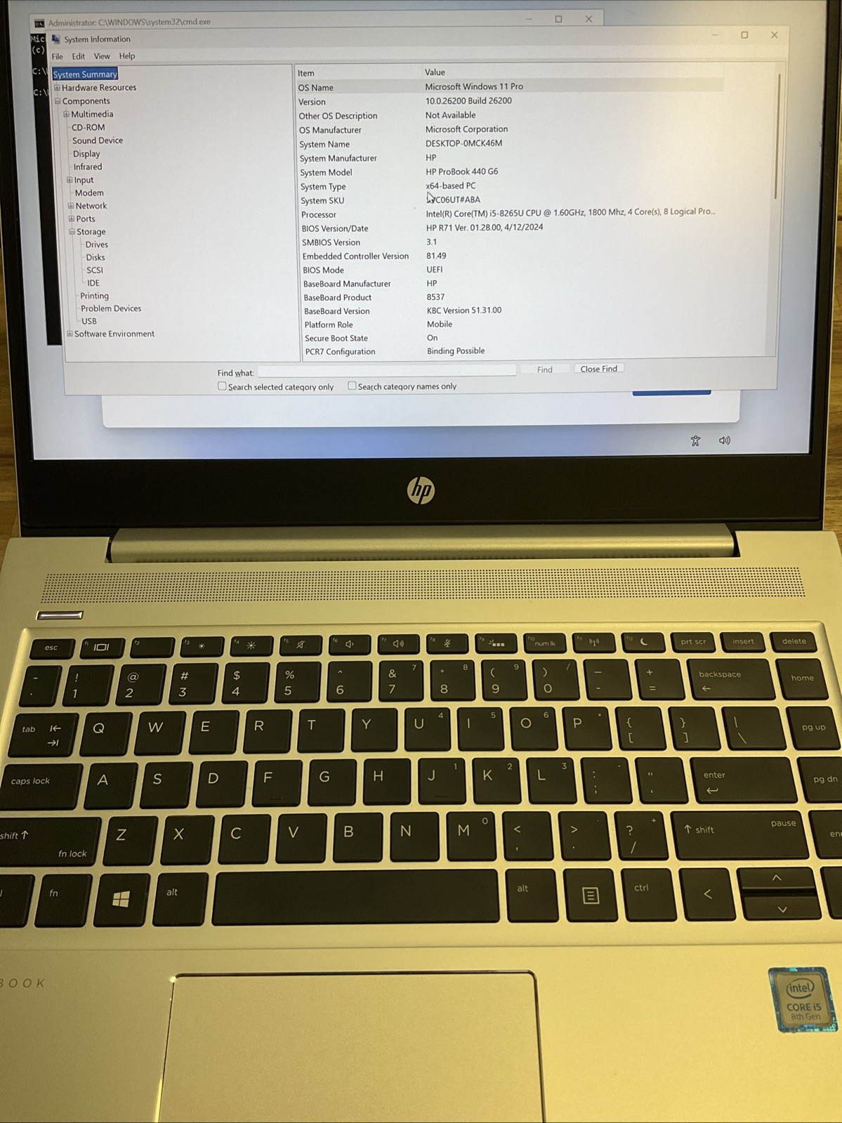 HP ProBook 14 in (256GB, Intel Core i5 8th Gen., 1.60GHz, 8GB) Notebook/Laptop