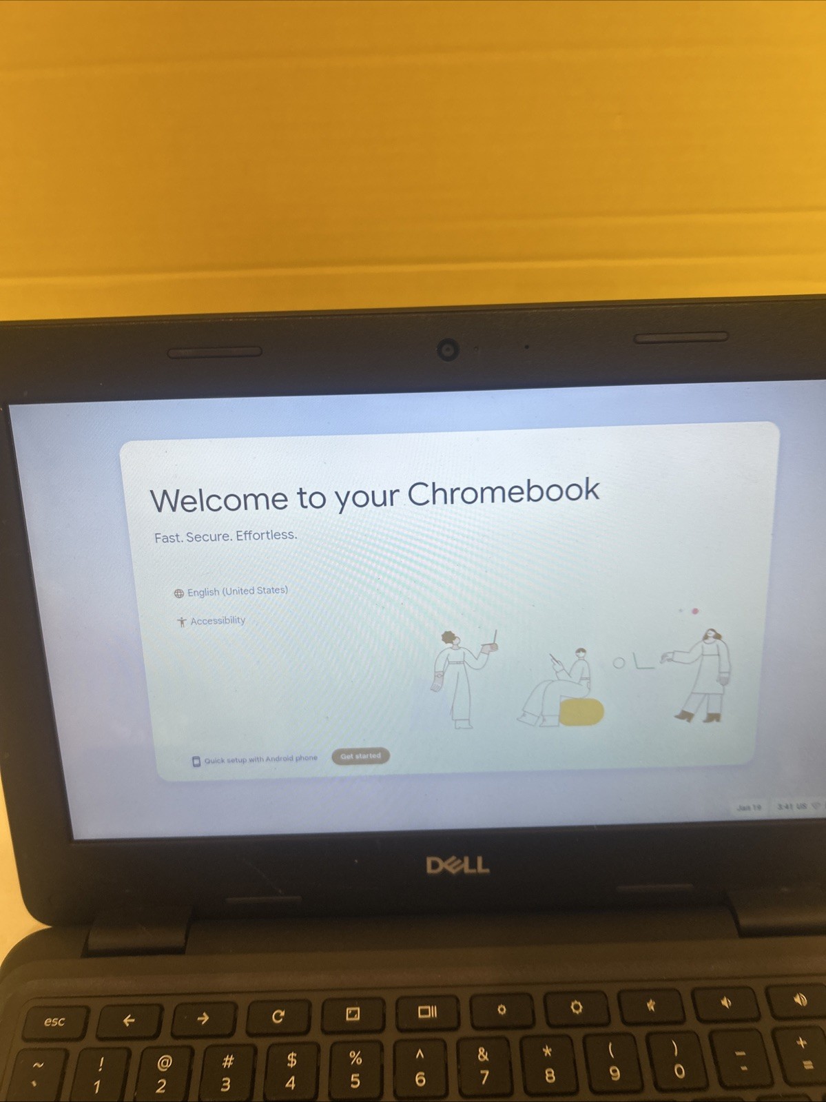 Dell Chromebook 3100 Touchscreen Fully Functional detail Bezel No Charger