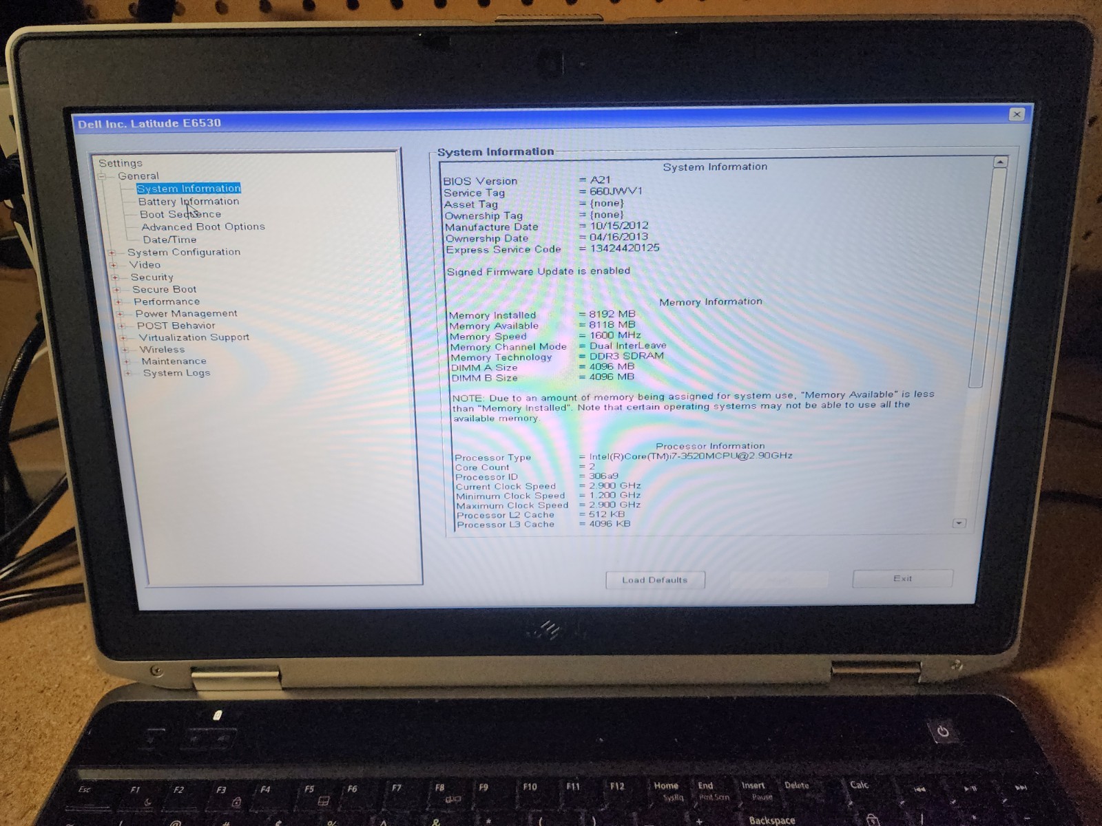 Dell Latitude E6530 Laptop i7-3520M 2.9GHz 8GB RAM No HDD/OS See Desc
