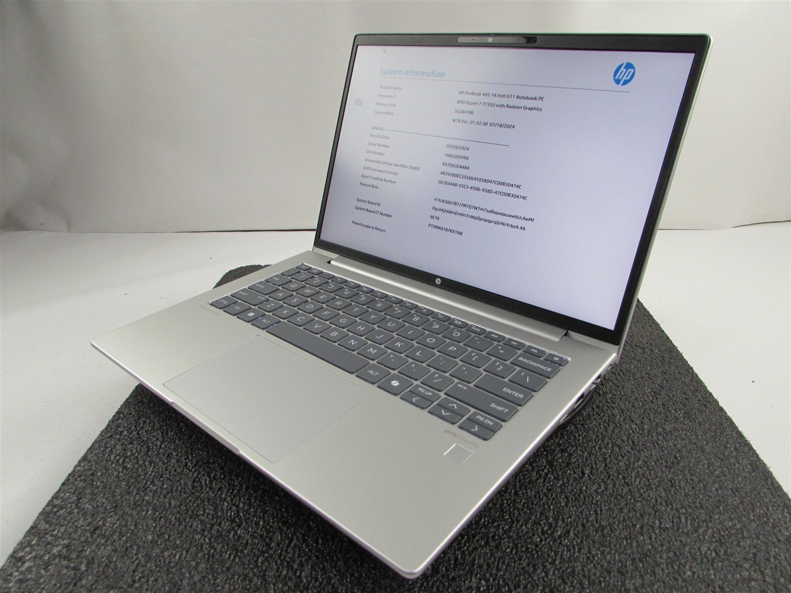 HP PROBOOK 445 (G11) AMD RYZEN 7 7735U 256GB SSD 16GB RAM AMD GPU WIN 11 PRO