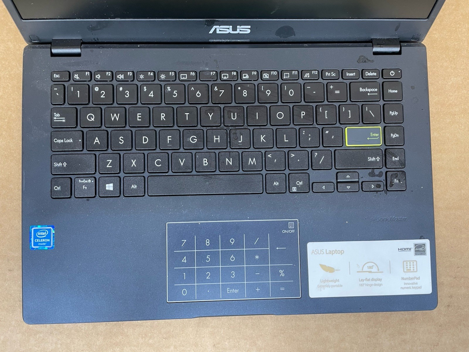 ASUS E410M NOTEBOOK 14″ INTEL Celeron NO HDD, UNTESTED – FOR PARTS OR REPAIR